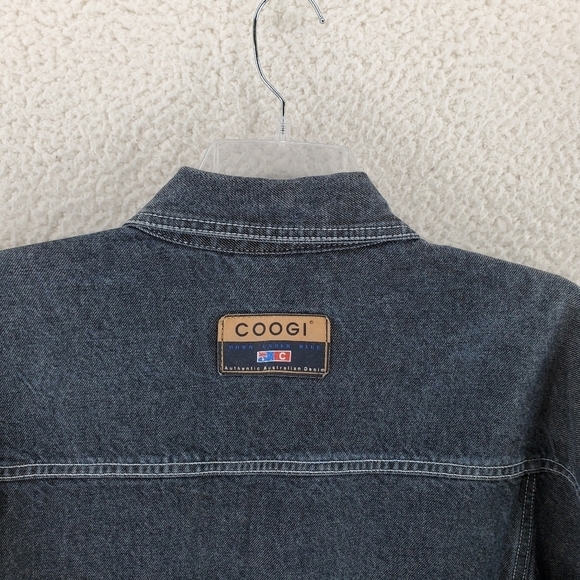 Vtg Coogi Denim Jacket Men XL Blue Hip Hop Trucker Utility Barn Chore Cotton Y2K - Picture 14 of 16